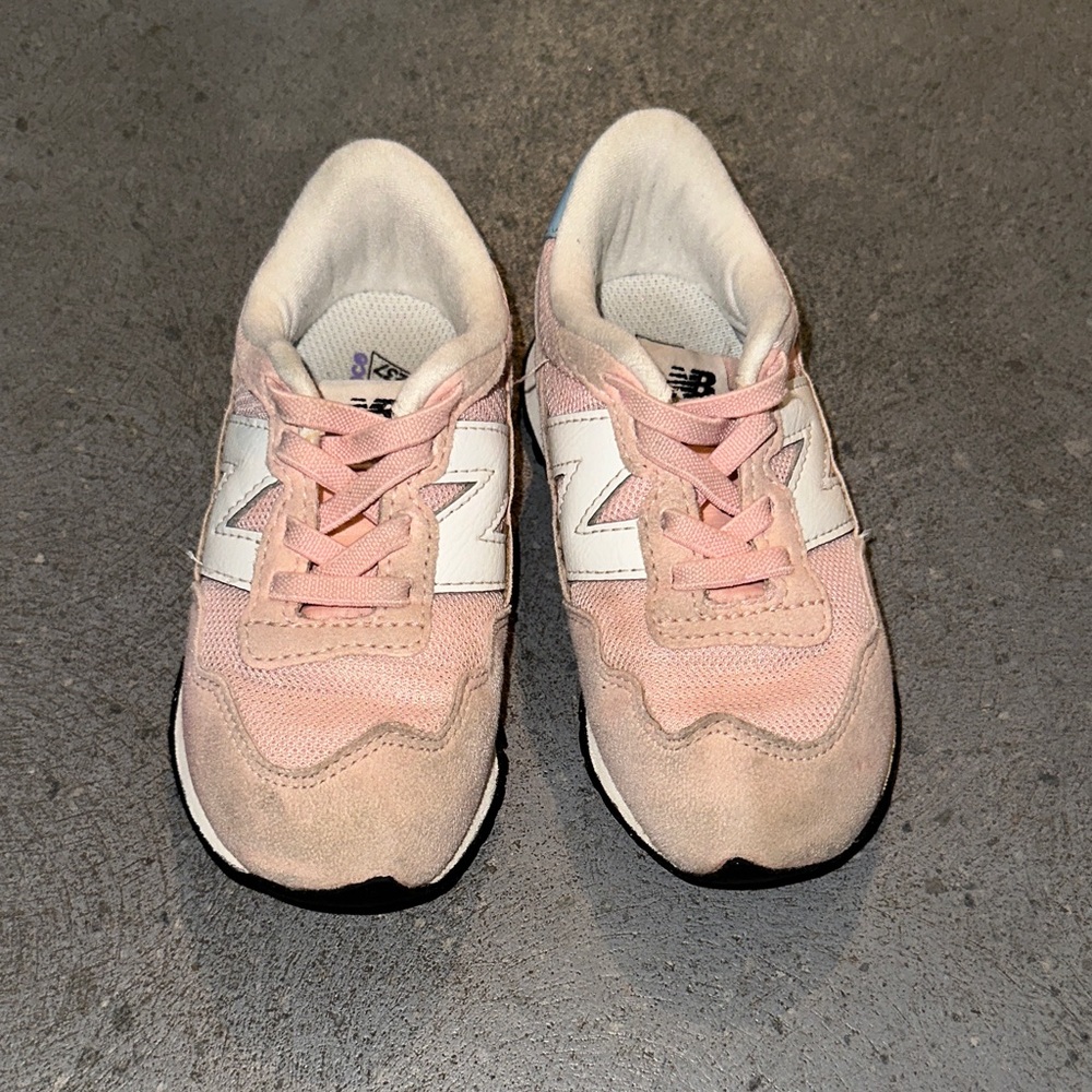New Balance Kids Light Pink and White Sneakers